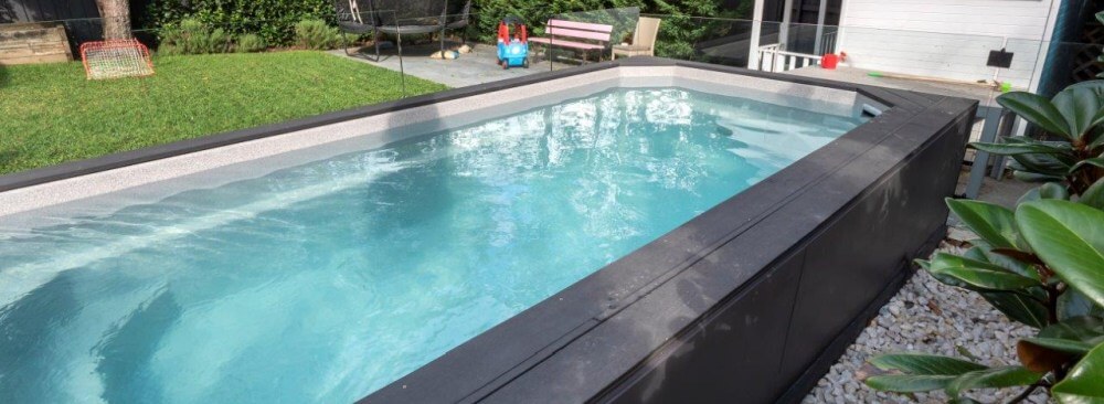 Above ground fibreglass plunge pool by Little Pools Co